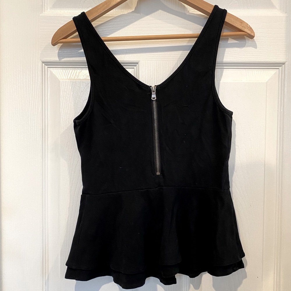 Express v neck peplum top black